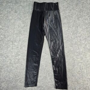 Carbon38 Womens Black Takara High Rise Glossy Athletic Leggings Small